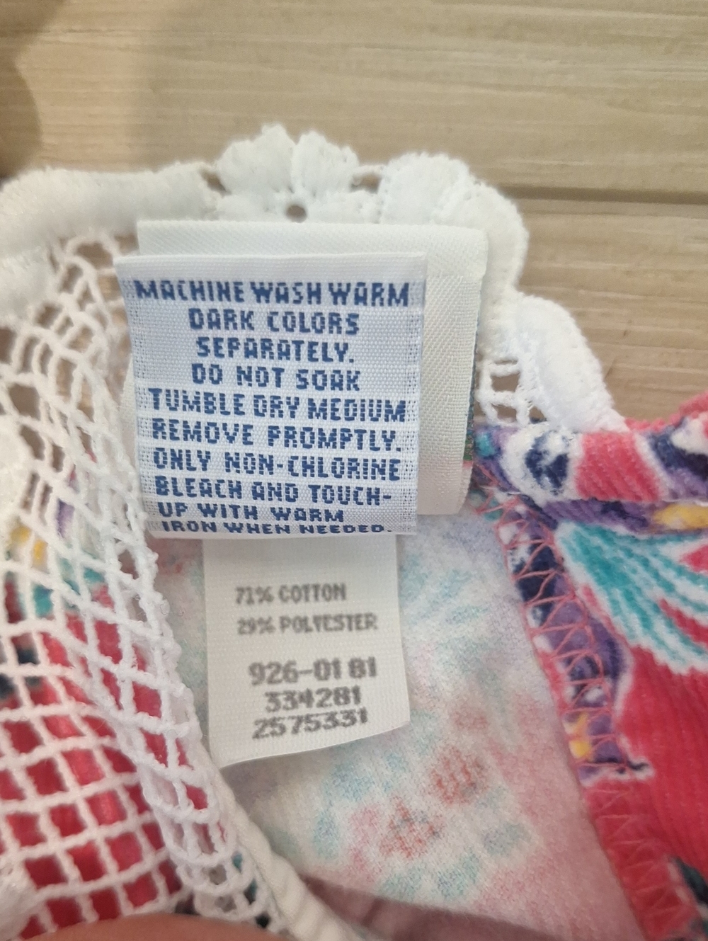 Vintage OshKosh B'gosh The Genuine Article Coral Floral Corduroy Dress 18 mos - Picture 8 of 8
